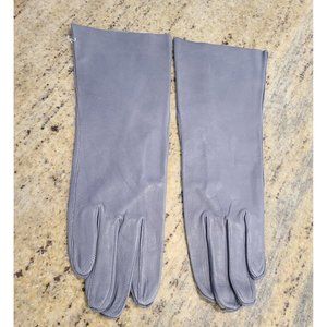 Vtg Men's Size 6.5 Mario Papa Gray Leather Sheepskin Work Gloves Gauntlet Mil
